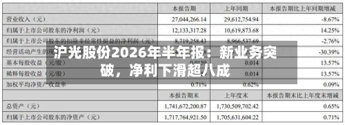 沪光股份2026年半年报：新业务突破	，净利下滑超八成-第3张图片