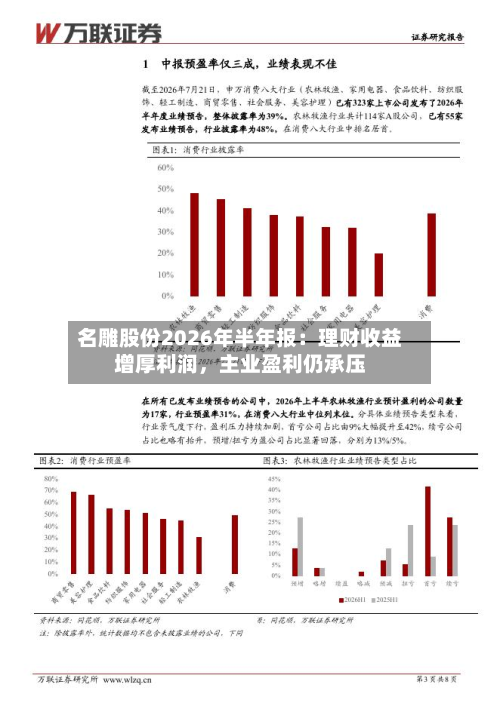 名雕股份2026年半年报:理财收益增厚利润,主业盈利仍承压