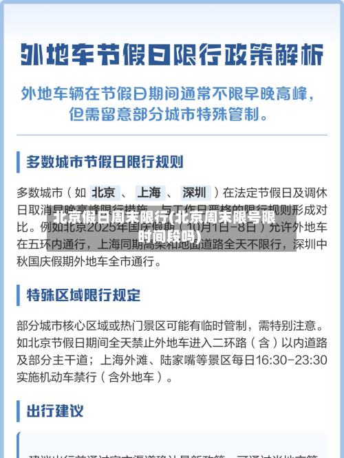 北京假日周末限行(北京周末限号限时间段吗)