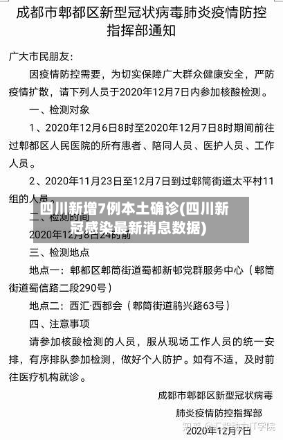 四川新增7例本土确诊(四川新冠感染最新消息数据)