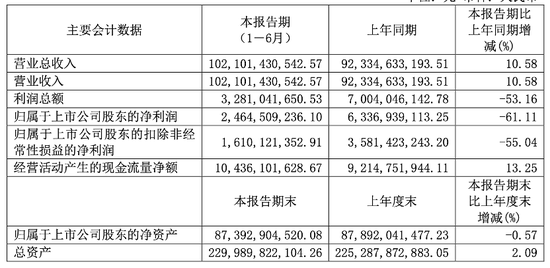 长城汽车上半年营收1021亿元增一成，净利跌61%至24.6亿元